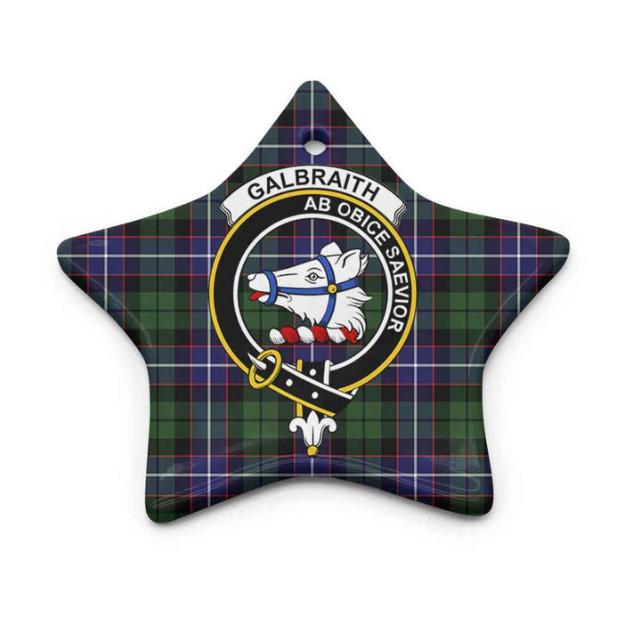 Scottish Galbraith Clan Crest Tartan Ceramic Ornament Star Shape Tartan Plaid