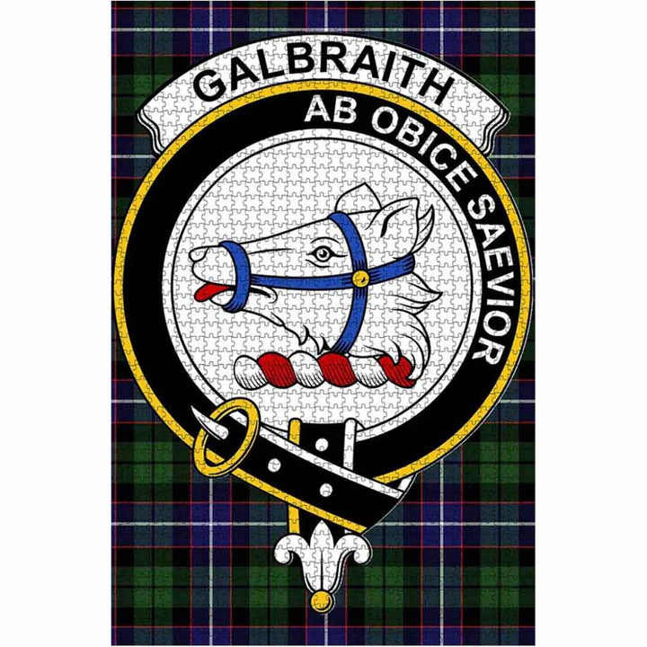 Scottish Galbraith Clan Crest Tartan Jigsaw Puzzle 1