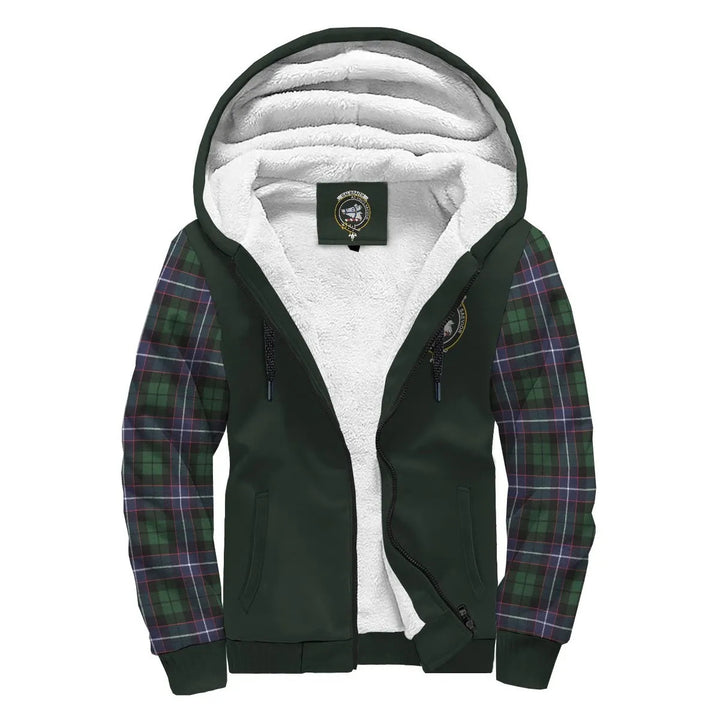 Scottish Galbraith Clan Crest Tartan Plaid Sleeve Sherpa Hoodie