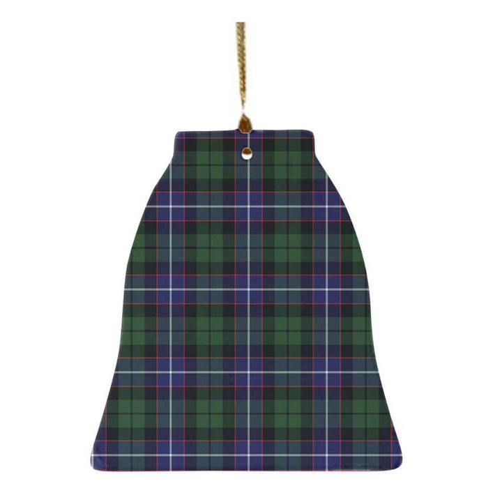 Scottish Galbraith Modern Clan Tartan Ceramic Ornament Bell Shape Tartan Plaid