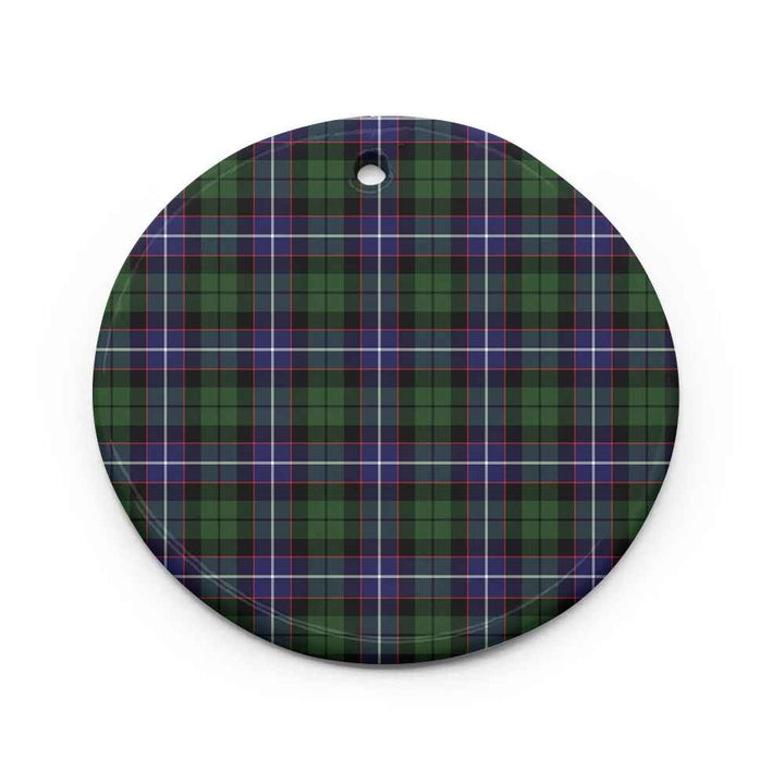 Scottish Galbraith Modern Clan Tartan Ceramic Ornament Circle Shape Tartan Plaid