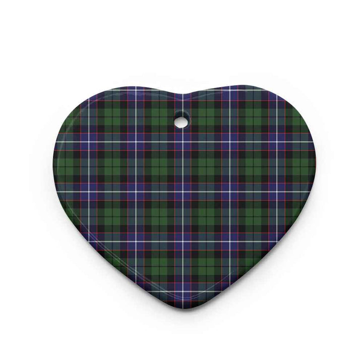 Scottish Galbraith Modern Clan Tartan Ceramic Ornament Heart Shape Tartan Plaid