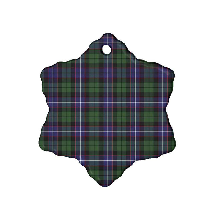 Scottish Galbraith Modern Clan Tartan Ceramic Ornament Snow Flake Shape Tartan Plaid