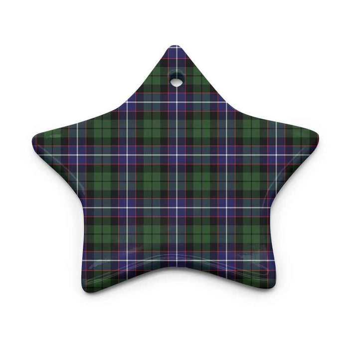 Scottish Galbraith Modern Clan Tartan Ceramic Ornament Star Shape Tartan Plaid