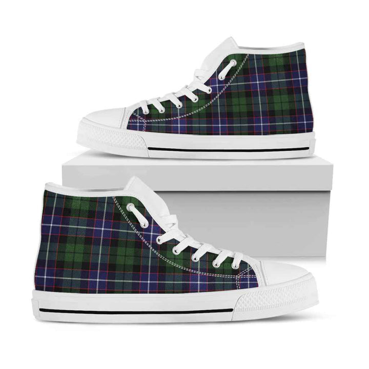 Scottish Galbraith Modern Clan Tartan High Top Shoes White Sole Tartan Plaid