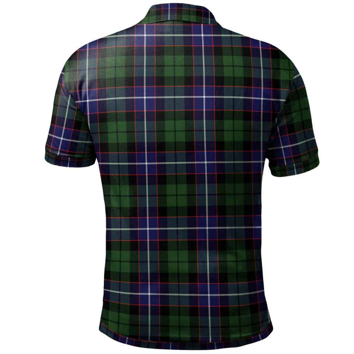 Scottish Galbraith Modern Clan Tartan Polo Shirt Back Side Tartan Plaid