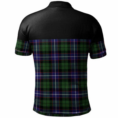Scottish Galbraith Modern Clan Tartan Polo Shirt - Horizontal Style Back Side Tartan Plaid