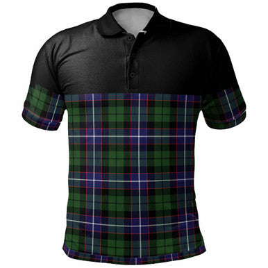 Scottish Galbraith Modern Clan Tartan Polo Shirt - Horizontal Style Front Side Tartan Plaid
