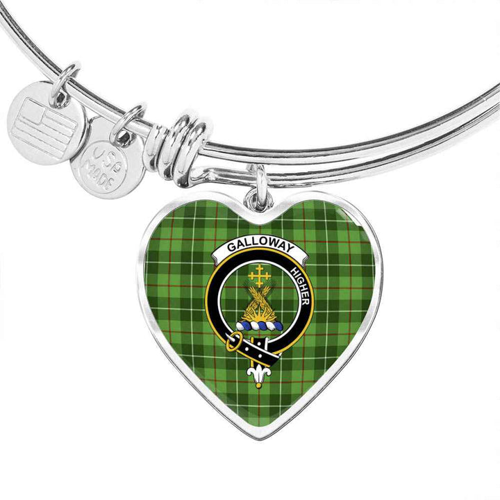Scottish Galloway Clan Crest Tartan Bangle Heart Tartan Plaid 1