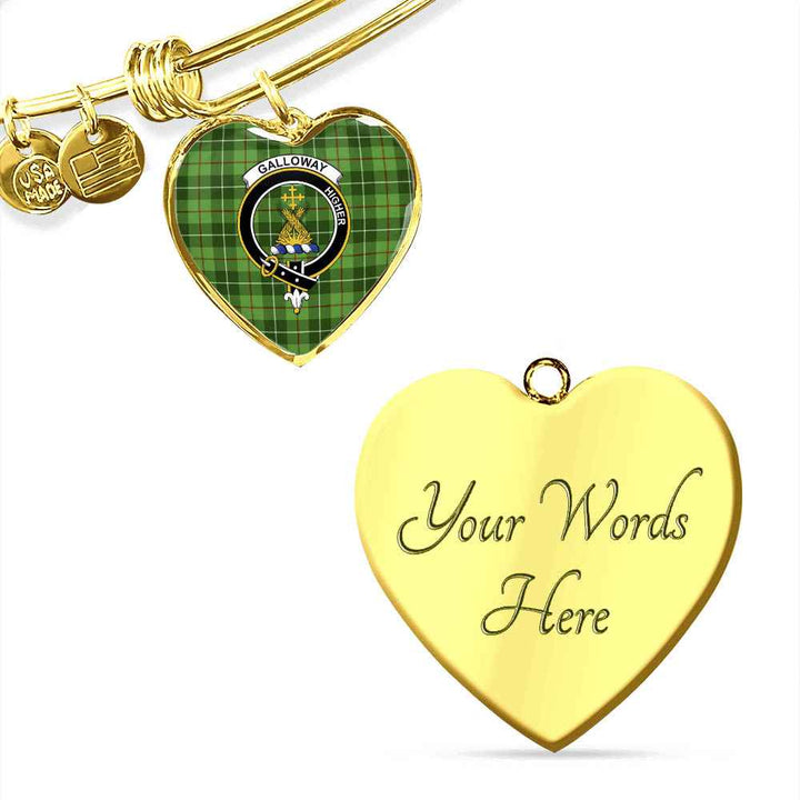 Scottish Galloway Clan Crest Tartan Bangle Heart Tartan Plaid 4