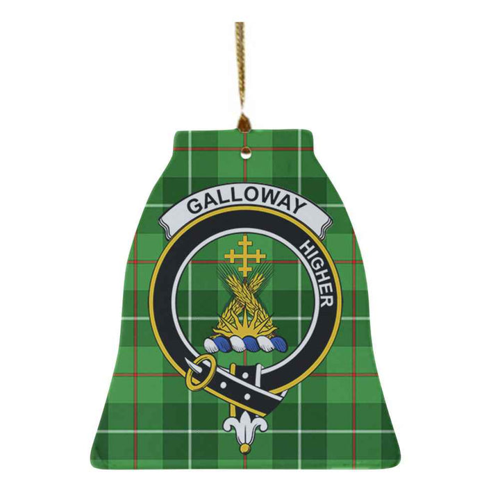 Scottish Galloway Clan Crest Tartan Ceramic Ornament Bell Shape Tartan Plaid