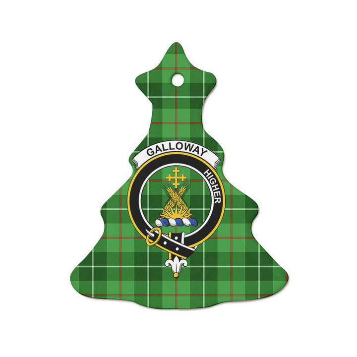 Scottish Galloway Clan Crest Tartan Ceramic Ornament Tree Shape Tartan Plaid