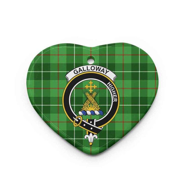 Scottish Galloway Clan Crest Tartan Ceramic Ornament Heart Shape Tartan Plaid