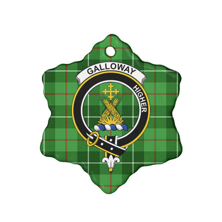 Scottish Galloway Clan Crest Tartan Ceramic Ornament Snow Flake Shape Tartan Plaid