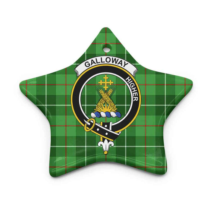 Scottish Galloway Clan Crest Tartan Ceramic Ornament Star Shape Tartan Plaid