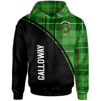Scottish Galloway Clan Crest Tartan Curve Hoodie Front Side Tartan Plaid