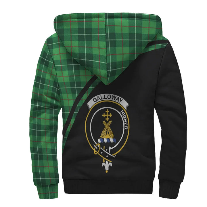 Scottish Galloway Clan Crest Tartan Curve Sherpa Hoodie