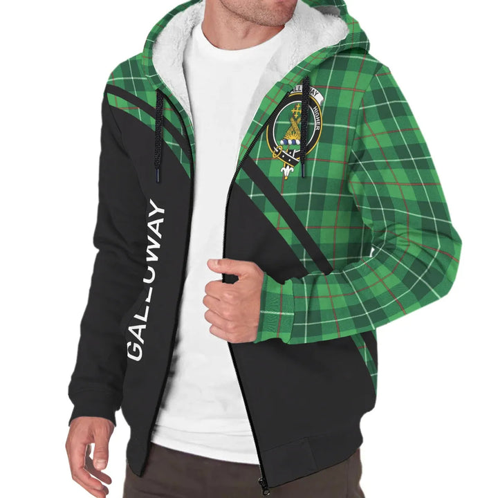 Scottish Galloway Clan Crest Tartan Curve Sherpa Hoodie