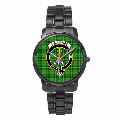 Scottish Galloway Clan Crest Tartan Folding Clasp Steel Quartz Watches Tartan Plaid Black 1