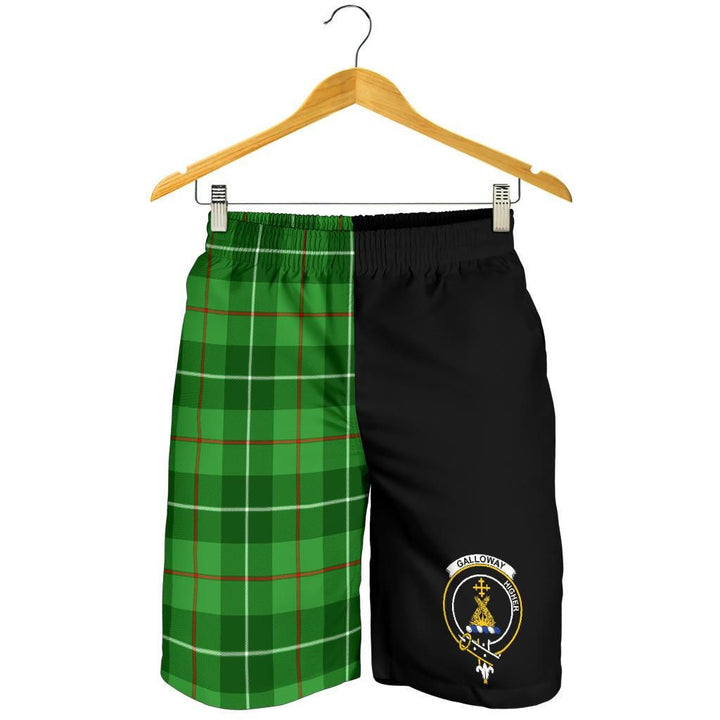 Scottish Galloway Clan Crest Tartan Half of Me Men's Shorts