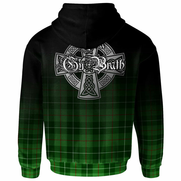 Scottish Galloway Clan Crest Tartan Hoodie - Alba Gu Brath Family Crest Celtic Inspired Back Side Tartan Plaid