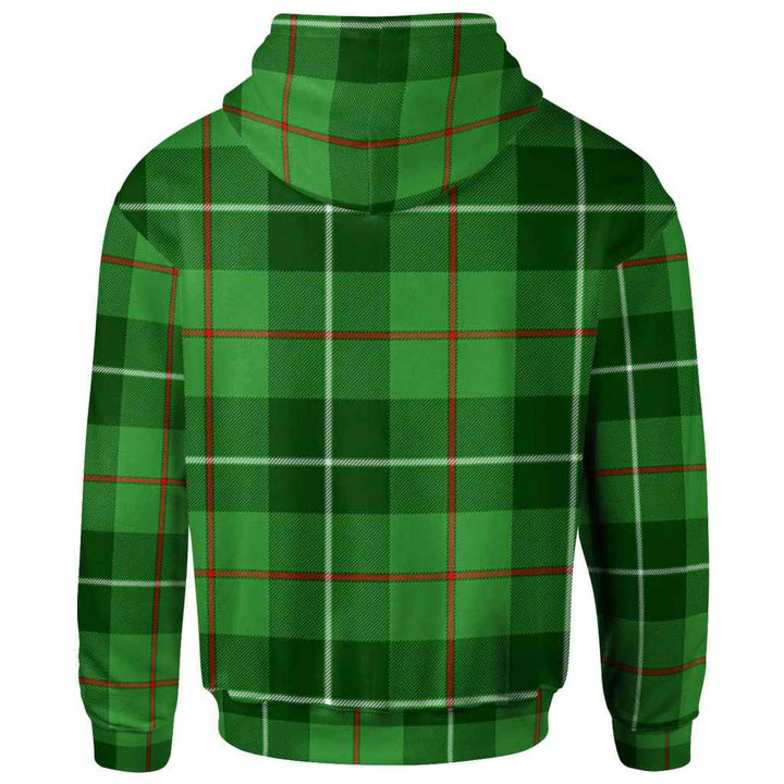 Scottish Galloway Clan Crest Tartan Hoodie Back Side Tartan Plaid