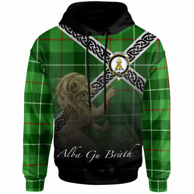 Scottish Galloway Clan Crest Tartan Hoodie - Scotland Lion Front Side Tartan Plaid