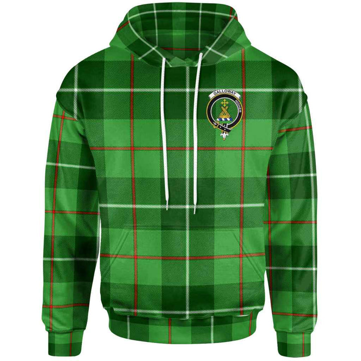 Scottish Galloway Clan Crest Tartan Hoodie Front Side Tartan Plaid