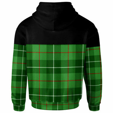 Scottish Galloway Clan Crest Tartan Hoodie - Horizontal Style Back Side Tartan Plaid