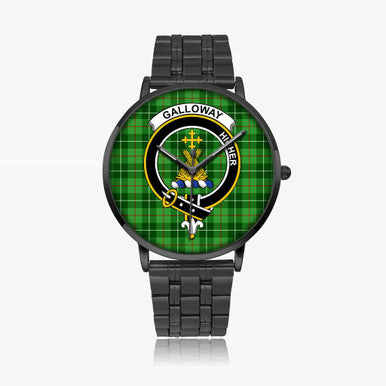 Scottish Galloway Clan Crest Tartan Instafamous Steel Quartz Watches Tartan Plaid Black 1