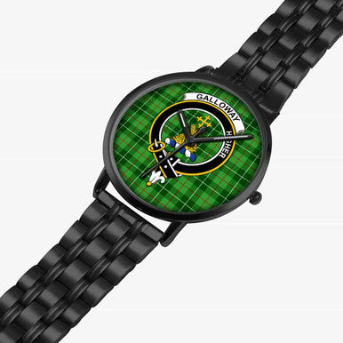 Scottish Galloway Clan Crest Tartan Instafamous Steel Quartz Watches Tartan Plaid Black 2