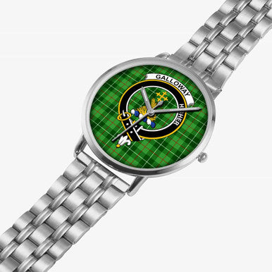 Scottish Galloway Clan Crest Tartan Instafamous Steel Quartz Watches Tartan Plaid Silver 2