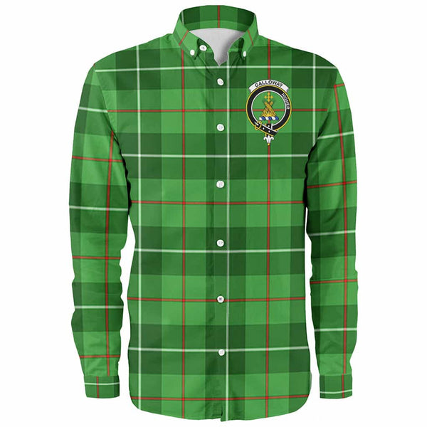 Scottish Galloway Clan Crest Tartan Long Sleeve Shirt Front Side Tartan Plaid