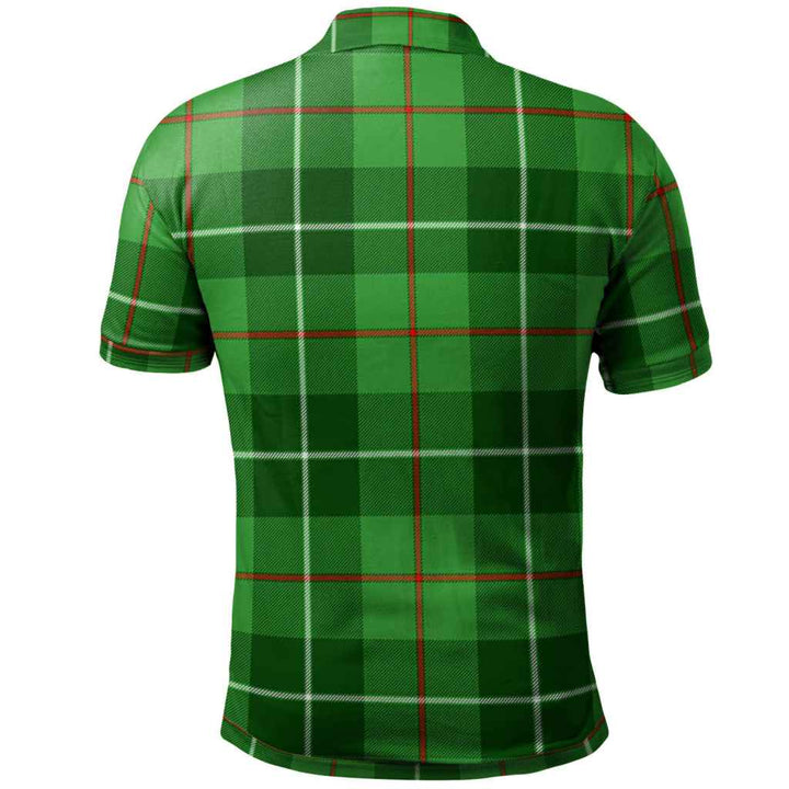 Scottish Galloway Clan Crest Tartan Polo Shirt Back Side Tartan Plaid