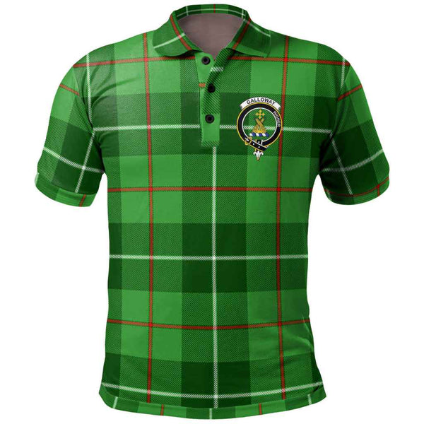 Scottish Galloway Clan Crest Tartan Polo Shirt Front Side Tartan Plaid