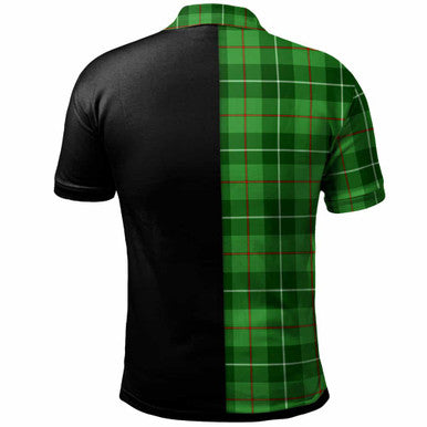 Scottish Galloway Clan Crest Tartan Polo Shirt - Half in Me Back Side Tartan Plaid