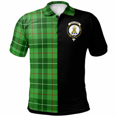 Scottish Galloway Clan Crest Tartan Polo Shirt - Half in Me Front Side Tartan Plaid