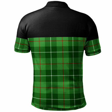 Scottish Galloway Clan Crest Tartan Polo Shirt - Horizontal Style Back Side Tartan Plaid