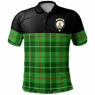 Scottish Galloway Clan Crest Tartan Polo Shirt - Horizontal Style Front Side Tartan Plaid