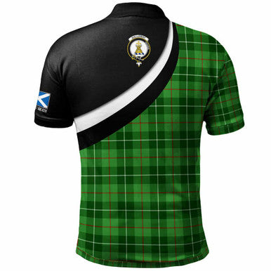 Scottish Galloway Clan Crest Tartan Polo Shirt - Scotland Forever Style Back Side Tartan Plaid
