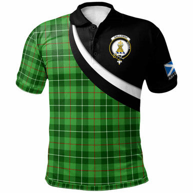 Scottish Galloway Clan Crest Tartan Polo Shirt - Scotland Forever Style Front Side Tartan Plaid