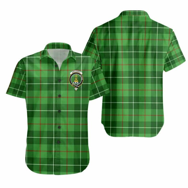 Scottish Galloway Clan Crest Tartan Short Sleeve Shirt Tartan Plaid