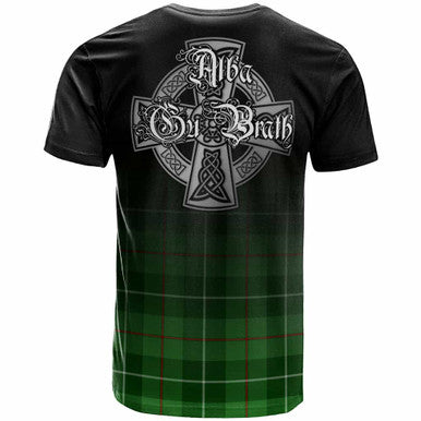 Scottish Galloway Clan Crest Tartan T-Shirt - Alba Gu Brath Family Crest Celtic Inspired Back Side Tartan Plaid