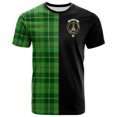 Scottish Galloway Clan Crest Tartan T-Shirt Half in Me Front Side Tartan Plaid