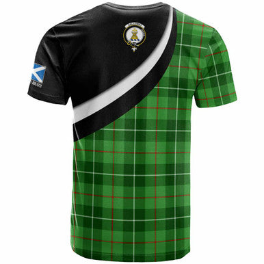 Scottish Galloway Clan Crest Tartan T-Shirt - Scotland Forever Style Back Side Tartan Plaid