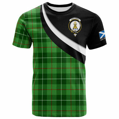 Scottish Galloway Clan Crest Tartan T-Shirt - Scotland Forever Style Front Side Tartan Plaid