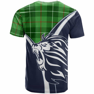 Scottish Galloway Clan Crest Tartan T-Shirt - Bend Style Back Side Tartan Plaid