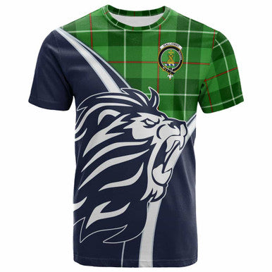 Scottish Galloway Clan Crest Tartan T-Shirt - Bend Style Front Side Tartan Plaid