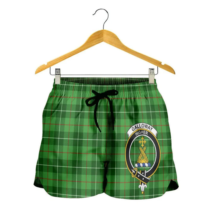 Scottish Galloway Clan Crest Tartan Women Shorts