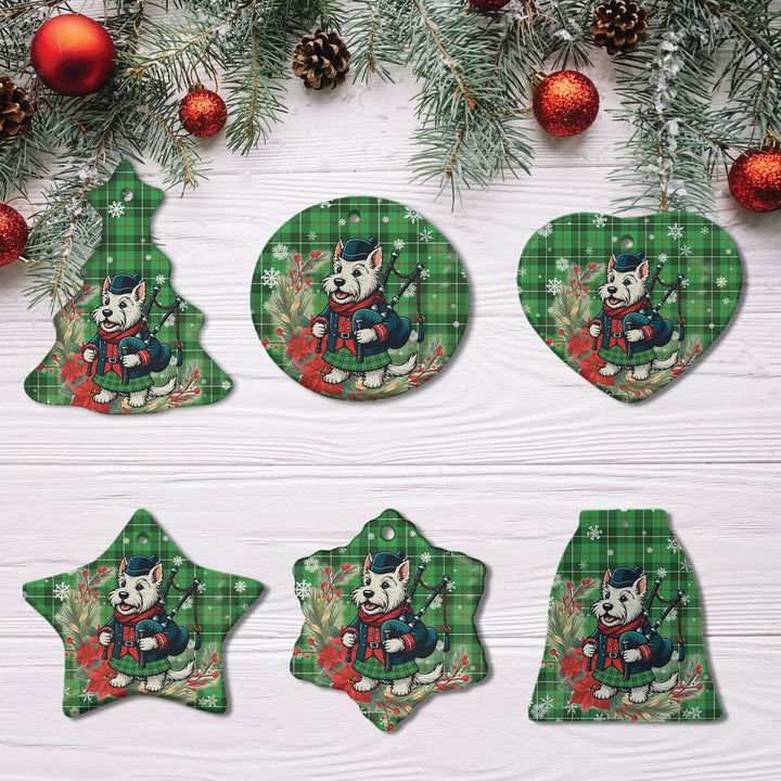 Scottish Galloway District Clan Tartan Ceramic Ornament Cute Scottish Terrier Dog All Style Tartan Plaid